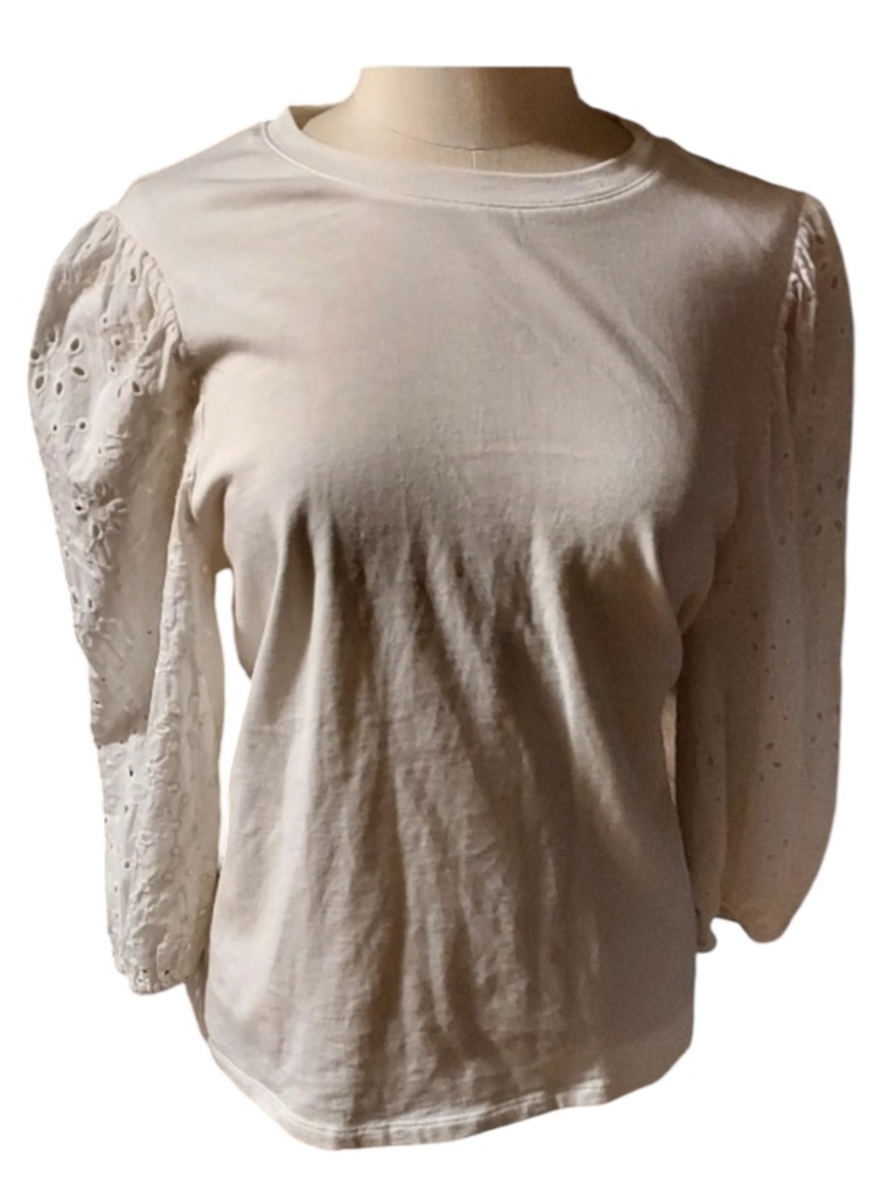 TARGET Women's Loose Round Neck Long Sleeve Top  -White  size L
